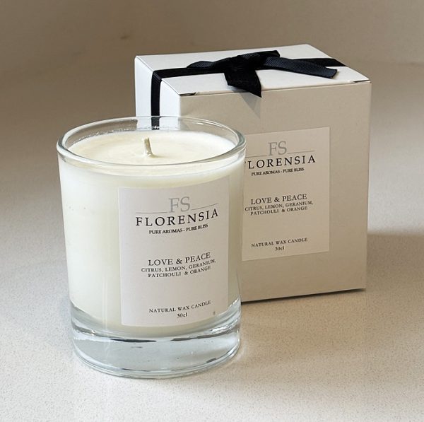 LOVE AND PEACE – Natural Wax Candle - Large